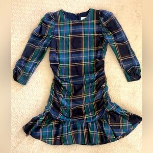 Tanya Taylor size 4 tartan ruched and flare dress, excellent condition